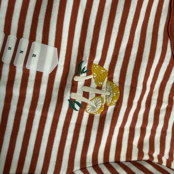 Duluth Trading Co Brown and White Mushroom 🍄 Striped Tee - Picture 3 of 4
